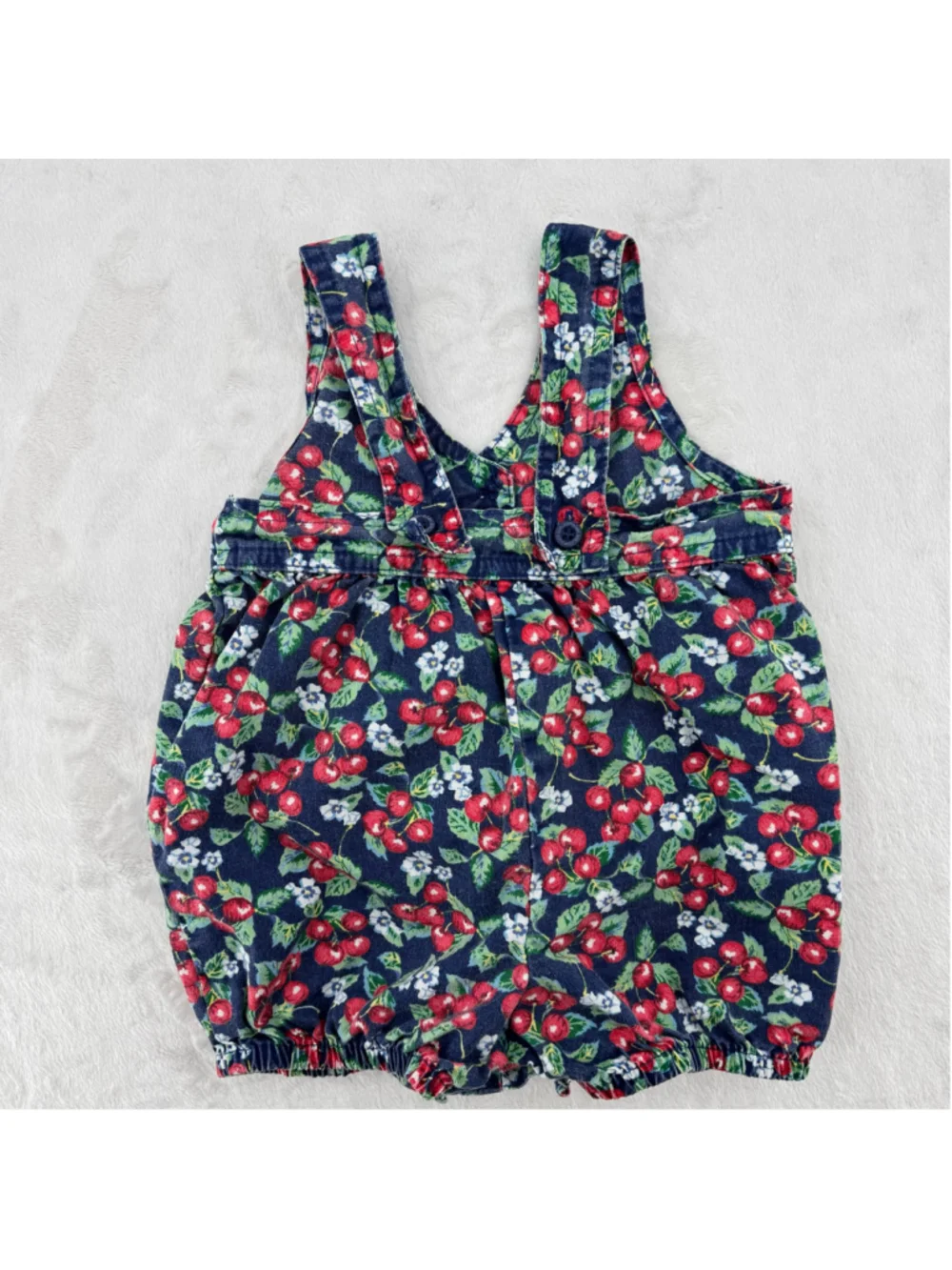 OshKosh B’Gosh RARE Baby B’Gosh Cherry & Blossom Print Bubble Romper Vintage